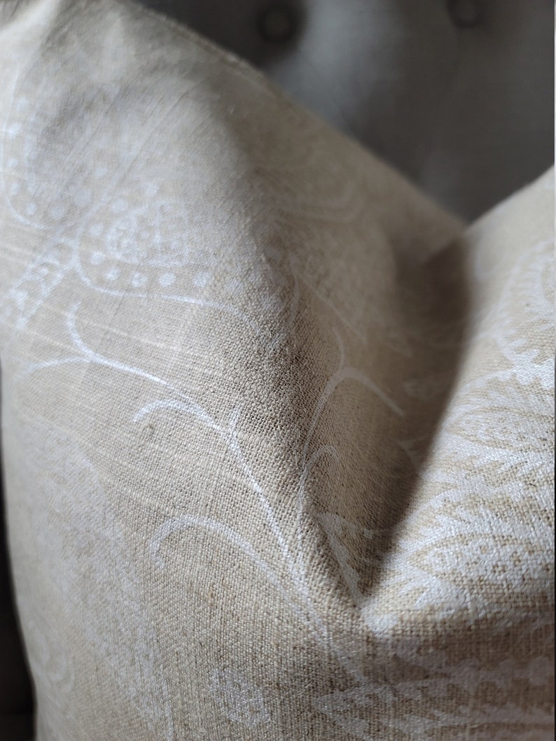 Robert Allen Shimmer Pearl in Natural. Linen.Toss Pillows.Throw Pillows.Slipcovers. image 4