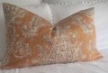 Cognac Linen Throw Pillow Cover - P Kaufmann Fall Decor
