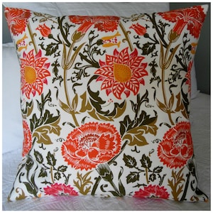 FLORAL.Pillow Cover.Slip Cover.Spring.Home Decor.Greens.Olive.Yellow Gold.Russet.Muted Orange.Country Decor.Pillow Covers.Slip Covers.FALL