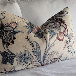 2 Color Options: Denim/Foam Kaufmann floral pillowcovers.Slipcovers.Toss Pillows.Accents.throw pillows.Pillowcase