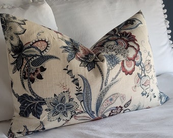 2 Color Options: Denim/Foam Kaufmann floral pillowcovers.Slipcovers.Toss Pillows.Accents.throw pillows.Pillowcase