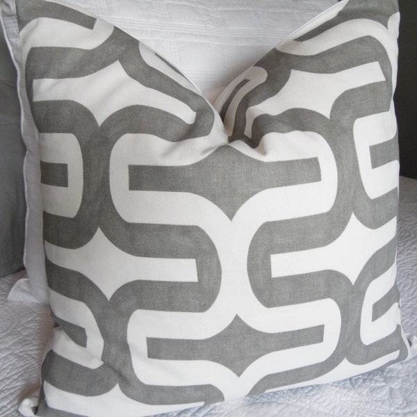 Embrace Stormy.Grey.Pillow Cover.Slip Cover.Toss Pillow.Grey and White.Lumbar Pillows