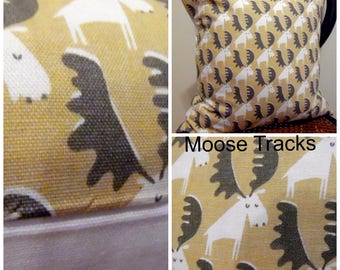 CLEARANCE Moose Tracks.Moose Pillow Covers.Pillow Cover.Moose Slip Cover.Toss Pillow.Nursery.Boys Room.Man Cave.Cabin.Ranch Life Decor.Fall