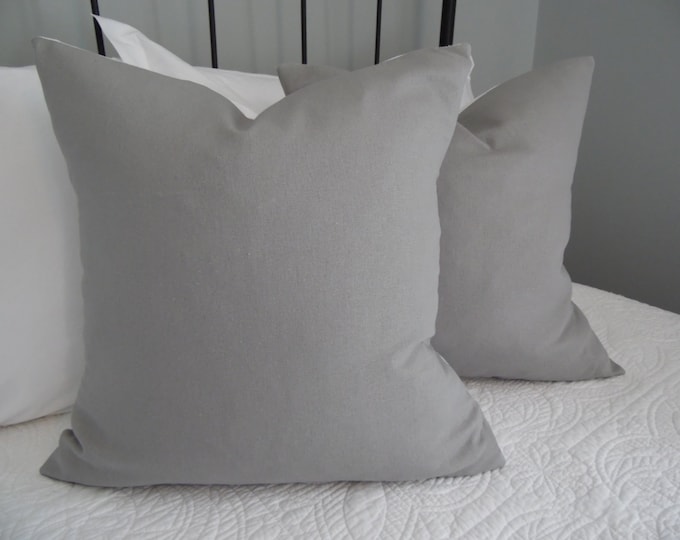 Grey Linen Pillow Cover. Grey and White Pillow Cover. LINEN. Etsy
