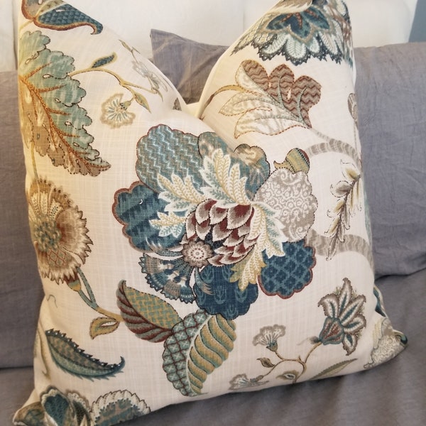 4 Color Options:Finders Keepers French Blue & Peacock AND Spice.Toss.Throw pillows.Slipcovers.Accent Pillows.Florals.Leaf