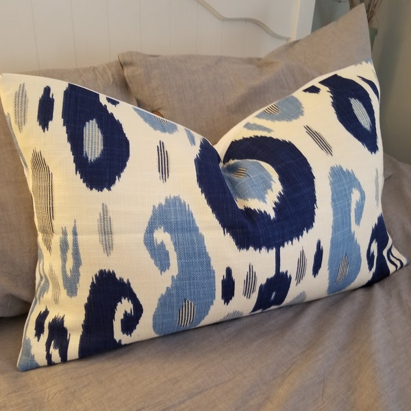 Robshaw IKAT.Blues.Slipcover.Pillows.Toss Pillows.Home Decor.Winter Blues.Decor Blues.Throw Pillows.Accent Pillows.Cushion covers