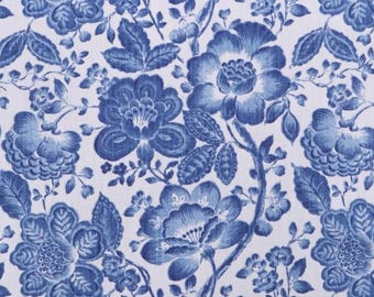 Vilber Floral In Royal Blue. Floral. Pillow Cover. Pillowcase. Slipcovers.