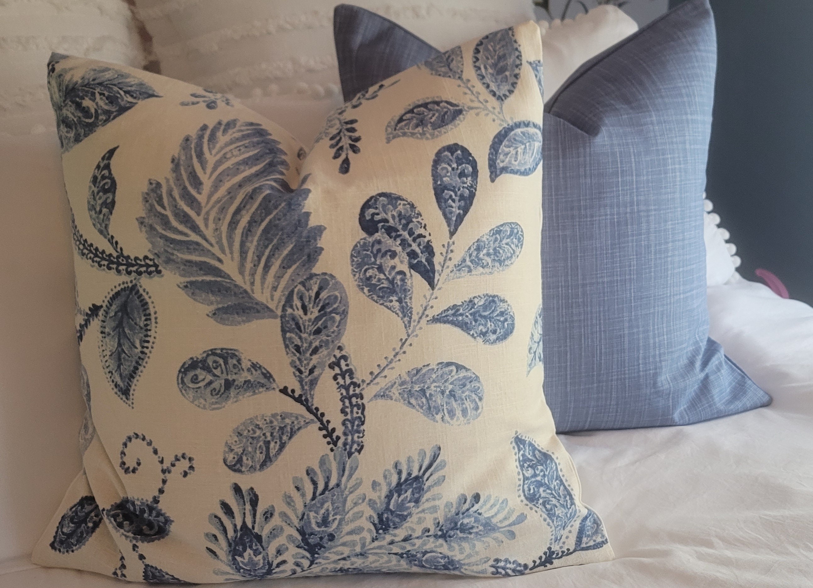 Almohada William Morris, almohada de color suave, almohada de tiro floral,  almohada de tela suave, decoración de movimiento de artes y manualidades, almohada  pequeña, 14x14 -  México