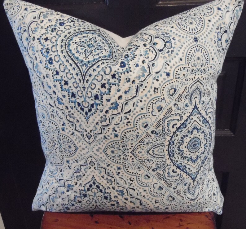 Blue Pillow Cover.slipcovers.toss Pillows.throw Etsy