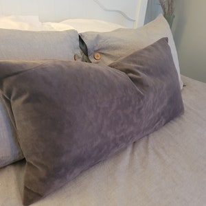 Crushed Velvet Charcoal Gray Lumbar Pillow covers. Slipcovers. Decorative. Accent Pillows. Throw pillows.