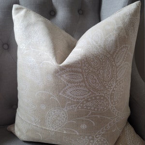 Robert Allen Shimmer Pearl in Natural. Linen.Toss Pillows.Throw Pillows.Slipcovers. image 5