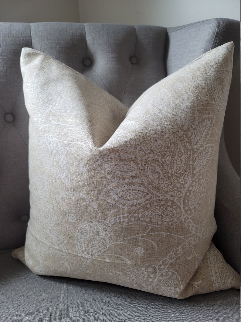 Robert Allen Shimmer Pearl in Natural. Linen.Toss Pillows.Throw Pillows.Slipcovers. image 5