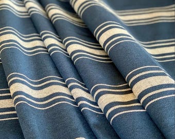Hvy weight blue/navy grain sack upholstery stripe pillow covers. slipcovers. Pillowcase