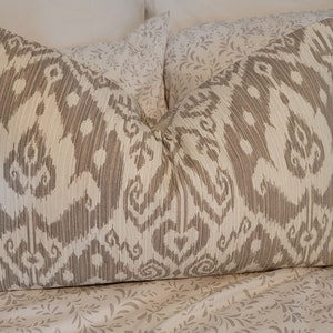 Better Homes IKAT Taupe/Creamy Ivory.Pillowcovers.Slipcovers.Toss Pillows.Throw Pillows. Fall decor. Neurtals