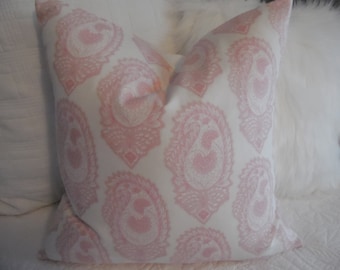 2 Patterns: PAISLEY, WildRose Pink.Petal Pink.White.Nursery.Girls Room.Ladies.Her.Pillow Covers.Toss Pillows.Slipcovers.Nursery Decor