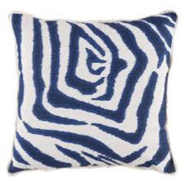 Blue Zebra Pillow Etsy