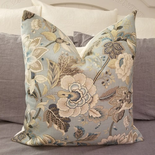 Blue Pillow Cover.slipcovers.toss Pillows.throw Etsy