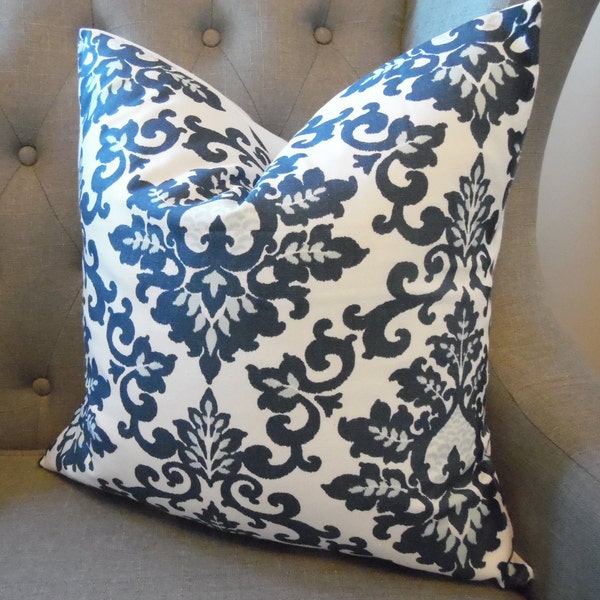 Navy Yellow Pillow Etsy