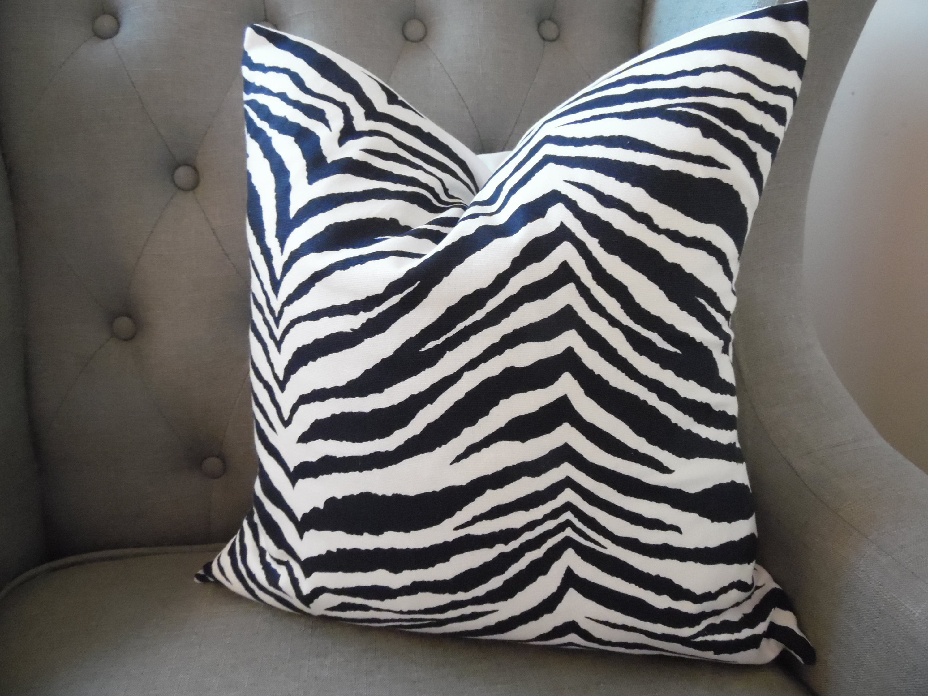 NAVY Zebra print.Toss Pillow.Covers.Slipcovers.Pillow Etsy