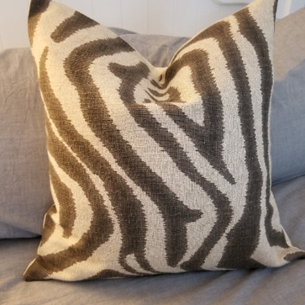 FLAX Lacefield Ikat Zebra print Pillowcovers. Slipcovers. Pillowcase. Animal Print