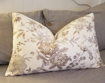 3 Color Options:Linen.Birds.Floral.Summer Pillow Covers.Toss Pillows.Throw Pillows.Cushion Covers.Slipcovers.Home Decor.