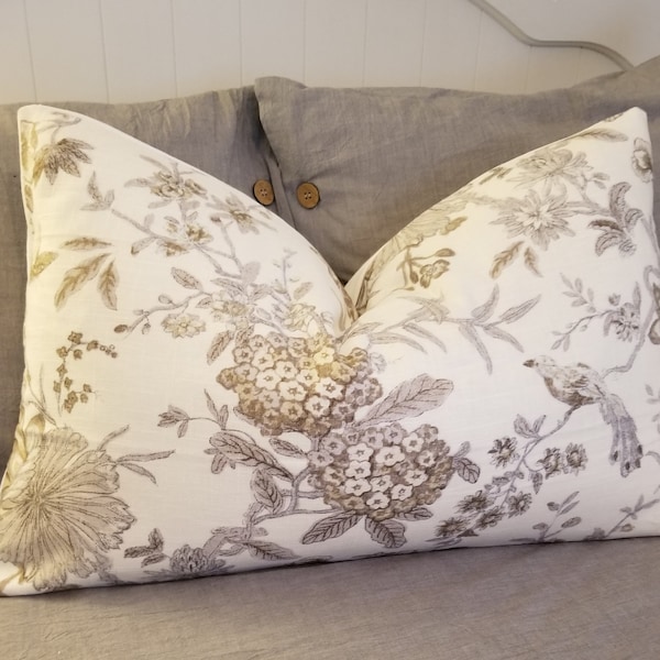 3 Color Options:Linen.Birds.Floral.Summer Pillow Covers.Toss Pillows.Throw Pillows.Cushion Covers.Slipcovers.Home Decor.