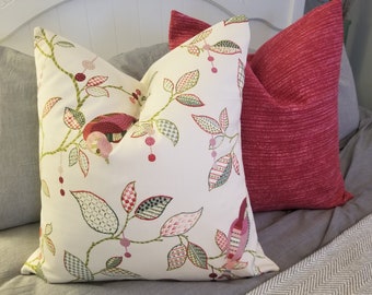 Berry Tweet Tweet. Kaufmann. pillowcovers .Slipcovers.Toss Pillows.Throw pillows.Accent Pillows.Spring.Summer