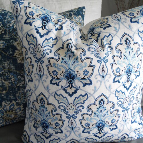 Blue Pillow Cover.slipcovers.toss Pillows.throw Etsy