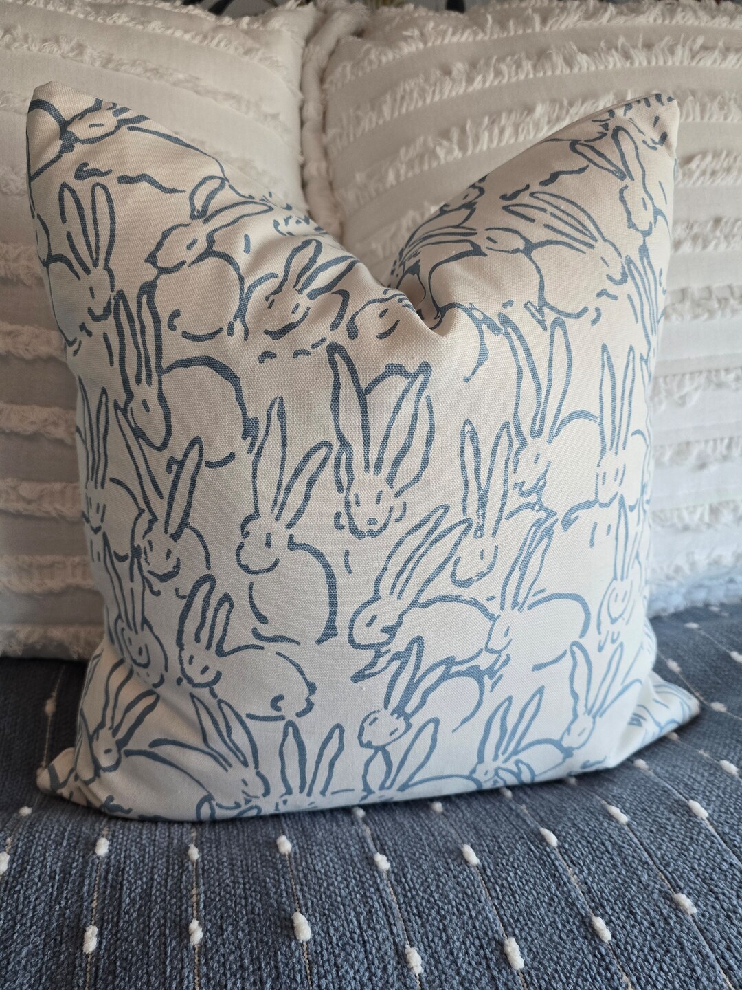 5 Color Choices. Blue, Pink, Black, Greys, Orchid Bunny Pillowvcovers. Slipcovers. Pillowcases