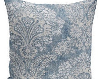 Magnolia Home Throw Pillow Cover: Blue Gray Floral Farmhouse Decor
