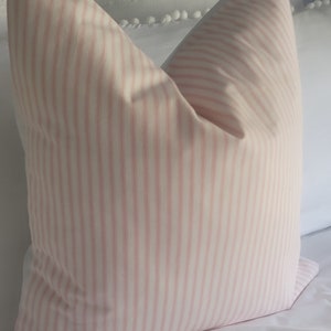 Covington Pink Ticking.Valentines Day.Nursery.Accent Pillows.Throw Pillows.Cushion Covers.Toss Pillows.