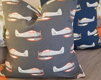 2 Color Options.Planes.Toss Pillow.Throw Pillows.Slipcovers.Pillowcovers.Vintage Planes.Nursery.