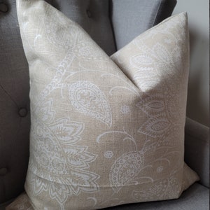 Robert Allen Shimmer Pearl in Natural. Linen.Toss Pillows.Throw Pillows.Slipcovers. image 3