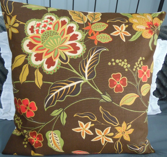 Floral.pillows.fall Slipcovers.home Decor Pillows .greens.reds.gold.browns.black.toss Pillows.throw Pillows.indoor patio Etsy