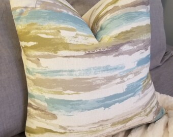 Leinen.Aquarell Streifen.Sommer.Frühlings Kissenbezüge.Kissenbezüge.Kissenbezüge.