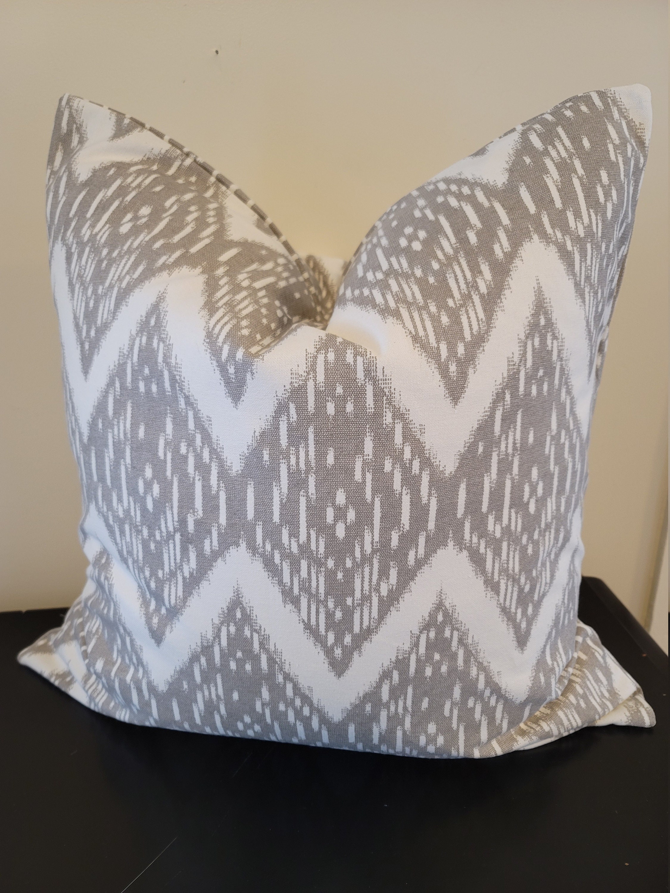 Greige IKAT Pillowcovers.slipcovers.toss Pillows.accent Pillow Etsy