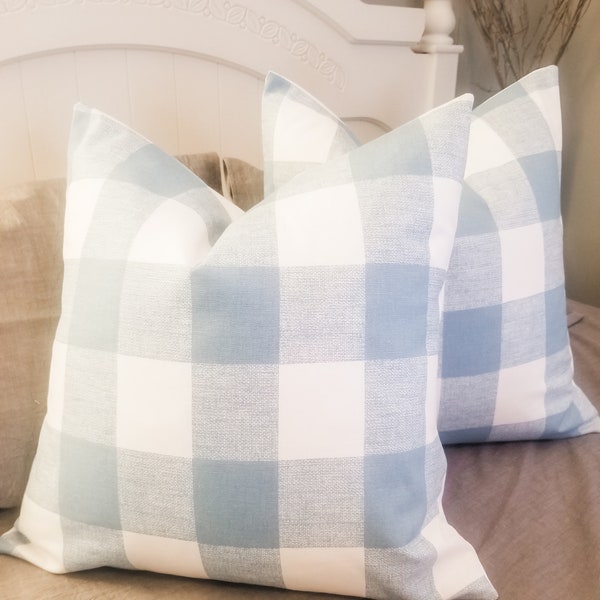 2 Colors: Blush and Cashmere Blue Buffalo Check.Farmhouse Toss Pillows.Throw Pillows.Cushion Covers.Slipcovers.Pillow Covers.Check
