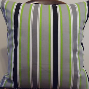 STRIPE.Green.Black.Greys.White Pillow Cover.Slip Covers.Teen.Boys room.Unisex Decor Pillows.Home Decor Pillow Covers.Slip Cover.Stripes