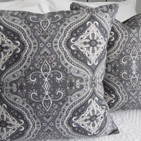 Black Paisley Pillow Etsy