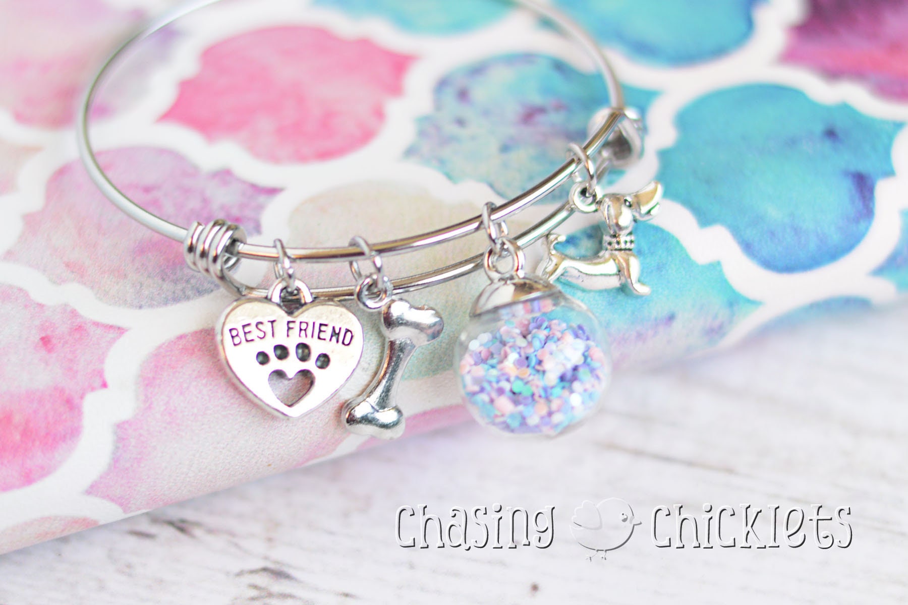 Charm Bangle for Tweens // Girls Best Friend // Charm Bracelet Etsy