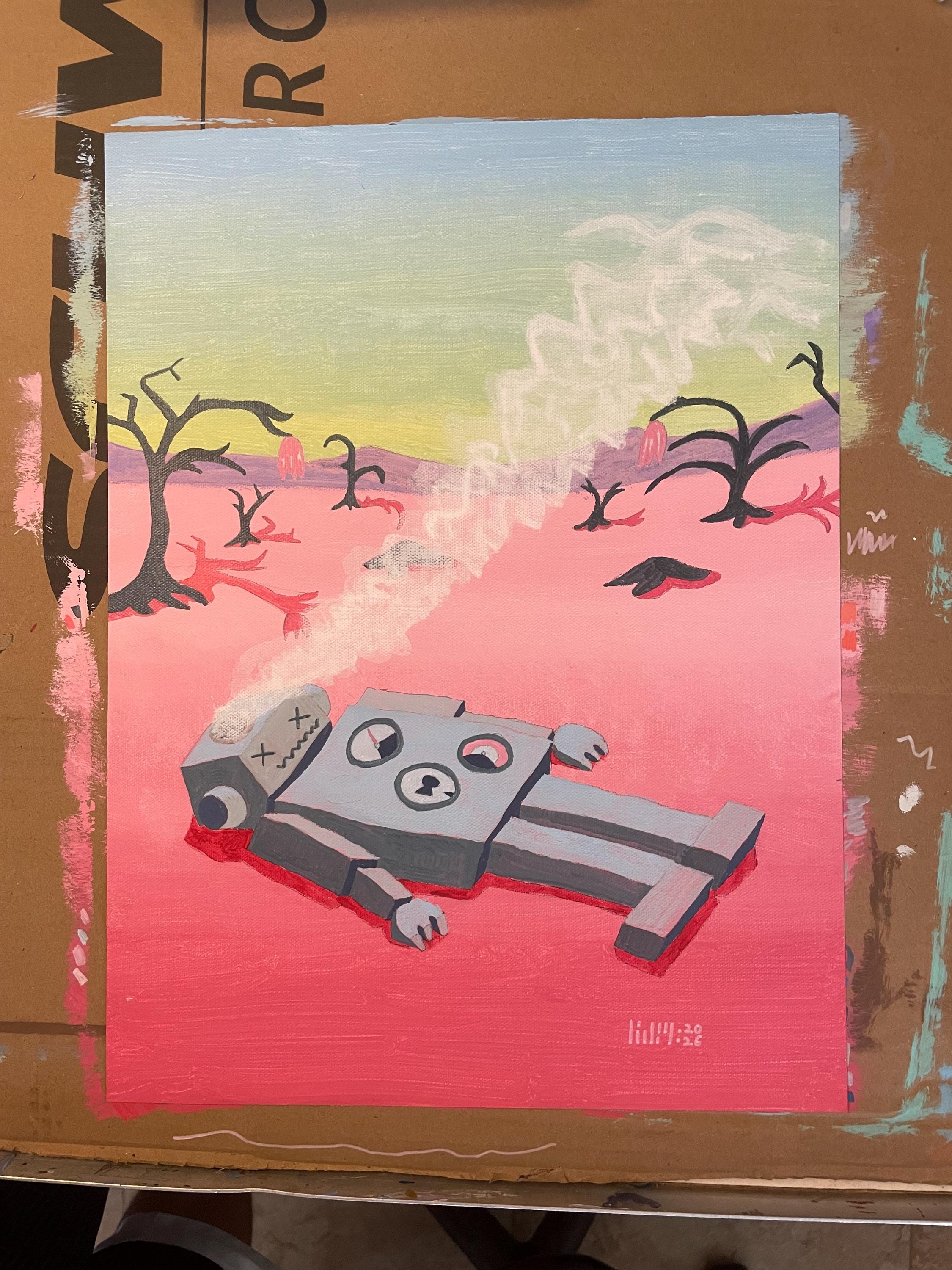 Dead Robot Detective Original Art Hand Painted - Etsy
