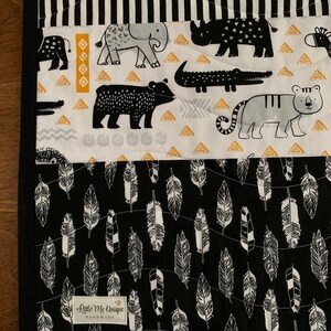 Modern Baby Quilt, Boy Girl, Jungle Zoo Animals, Tiger Lion Elephant ...