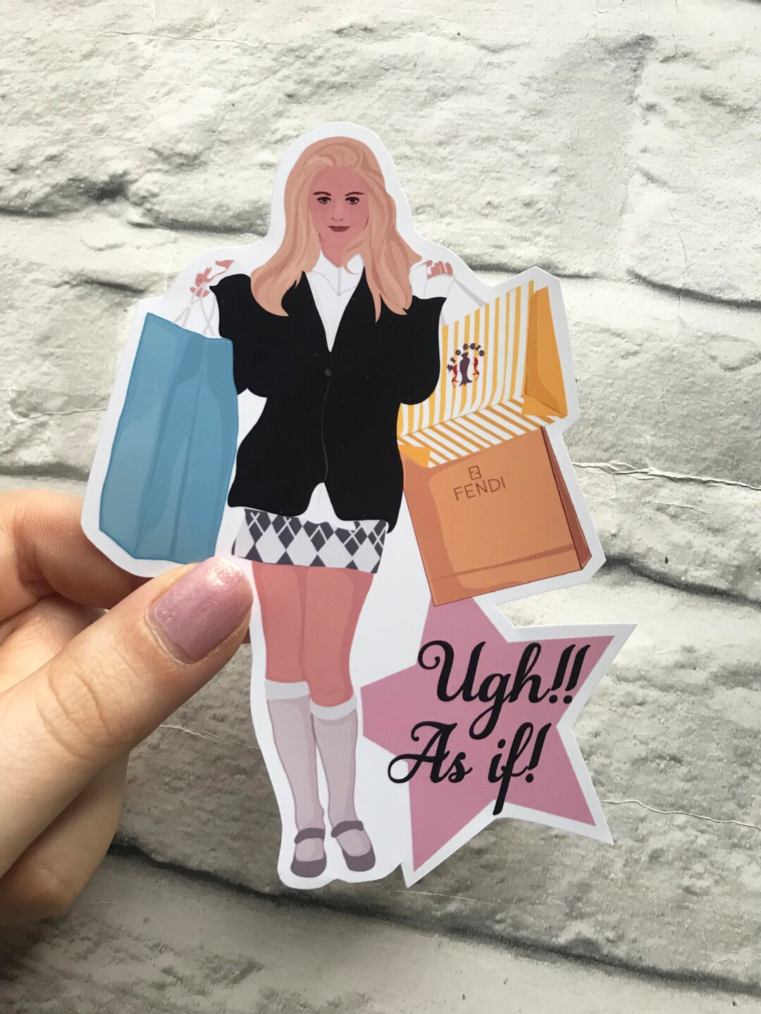 Clueless Cher 'as If' Sticker - Totally Buggin - 90's Baby Birthday ...