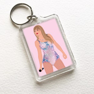 Porte-clés scintillant Taylor Swifties, cadeau d'anniversaire - Eras Tour - Années 2000 - Impression poster, accessoire cadeau - Illustration de carte - Swift rare