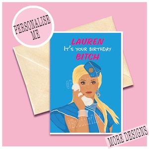 Carte d'anniversaire personnalisée Britney Toxic - Cadeau Spears Oops pour fan - Baby One More Time - Salutation pour un ami - Dessin illustration Britney