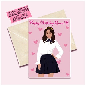 Personalised Gossip Gurl Blair Waldorf Birthday greeting Card For Girl Best Friend -What Would Blair do - print Poster xoxo Chuck Bass Gift