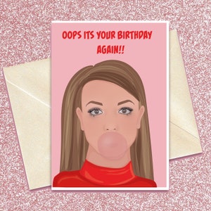 Britney Spears Birthday Card  - Oops I did it again -Baby One More Time - Greeting card for Best friend - Britney illustration drawing