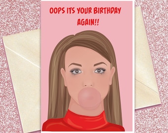 Britney Spears Happy Birthday Greeting Card - Etsy