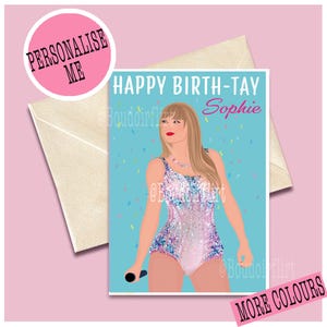 Carte de voeux d'anniversaire scintillante Taylor Swifties - Sticker tournée des années 2000 de l'an 2000 - impression poster - cadeau de fan de la popstar Swift - illustration de carte postale