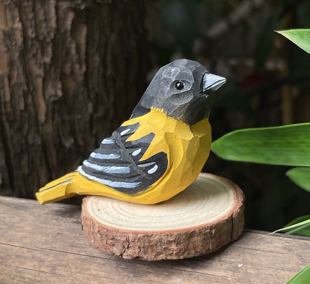 Wooden Carved Bird,bird Decor,wood Sparrow,handcraft Wooden Cute ...